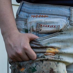 Hand Embroidered Jeans